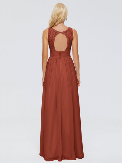 Valerie A-line V Neck Straps Chiffon Bridesmaid Dresses