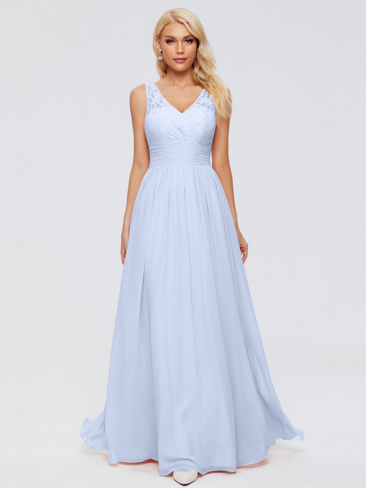 Valerie A-line V Neck Straps Chiffon Bridesmaid Dresses
