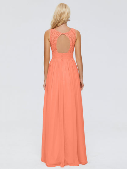 Valerie A-line V Neck Straps Chiffon Bridesmaid Dresses