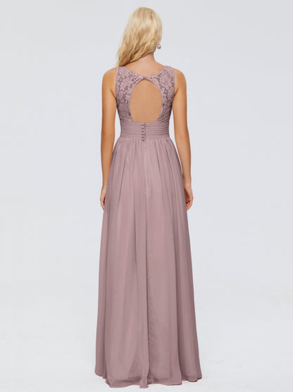 Valerie A-line V Neck Straps Chiffon Bridesmaid Dresses