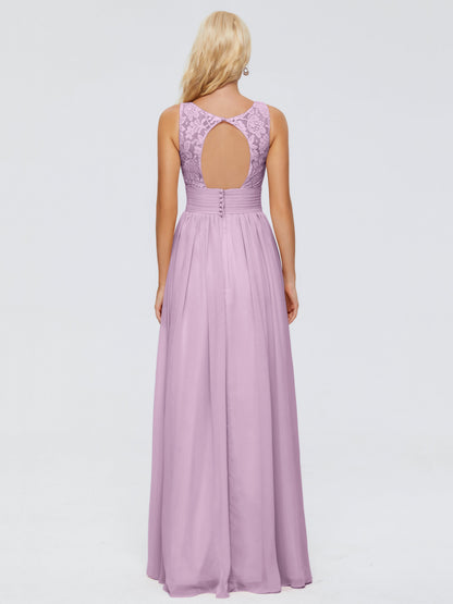 Valerie A-line V Neck Straps Chiffon Bridesmaid Dresses