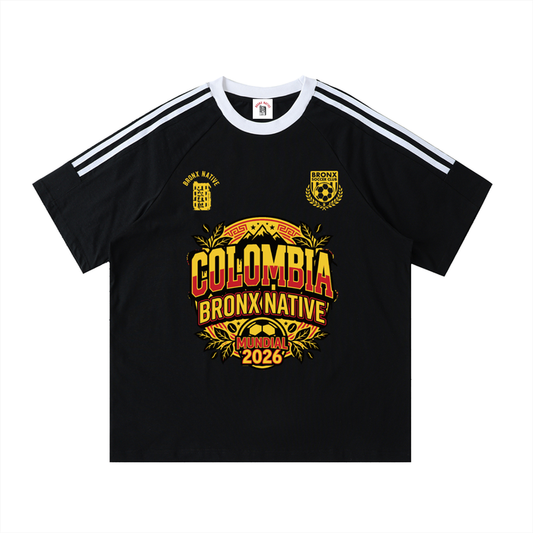 Columbia x Bronx Native Contrast Tape Soccer Cotton T-Shirt product image 1 of 4 by Bronx Native