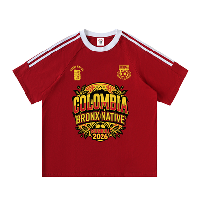 Columbia x Bronx Native Contrast Tape Soccer Cotton T-Shirt product image 3 of 4 by Bronx Native