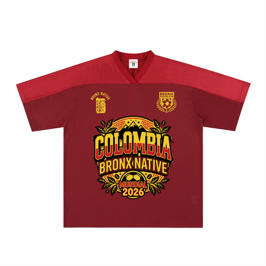 Colombia x Bronx Native Oversized Mesh V-Neck Soccer Jersey product image 1 of 2 by Bronx Native