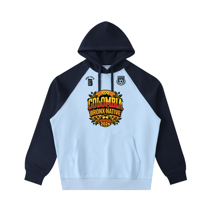 Colombia x Bronx Native Soccer Club Color-Block Raglan Sleeve Hoodie product image 1 of 2 by Bronx Native