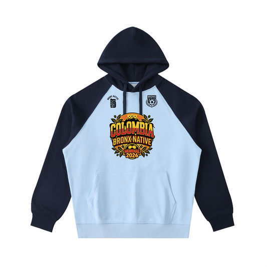 Colombia x Bronx Native Soccer Club Color-Block Raglan Sleeve Hoodie product image 1 of 2 by Bronx Native