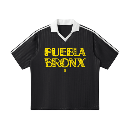 Contrast Collar Striped Soccer Jersey by Bronx Native