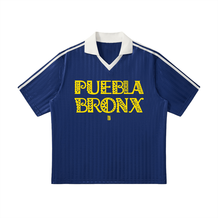 Contrast Collar Striped Soccer Jersey by Bronx Native