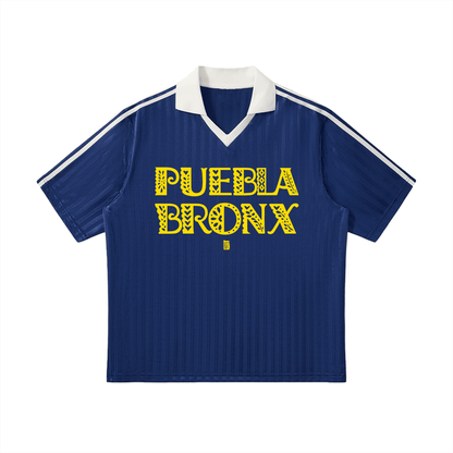 Contrast Collar Striped Soccer Jersey by Bronx Native