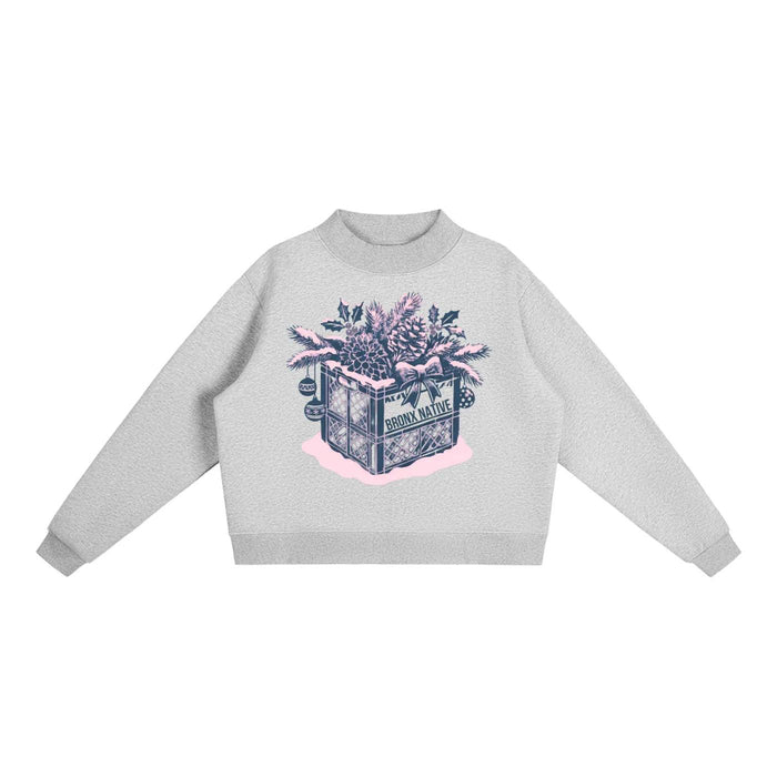 Crated Women's Essential Fleece Mock-Neck Crew Sweatshirt
