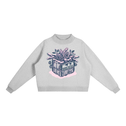 Crated Women's Essential Fleece Mock-Neck Crew Sweatshirt