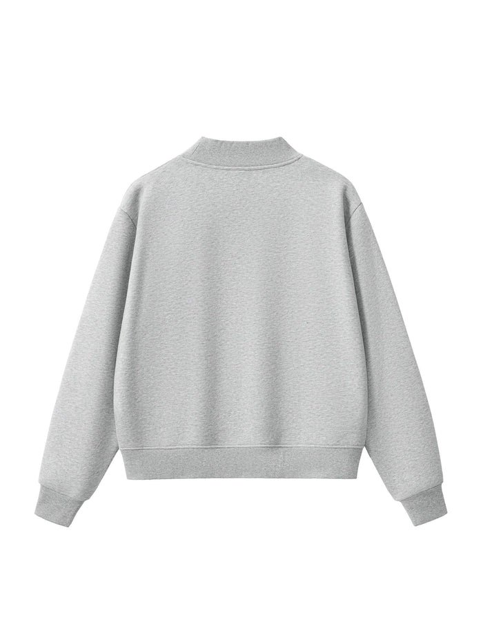 Crated Women's Essential Fleece Mock-Neck Crew Sweatshirt