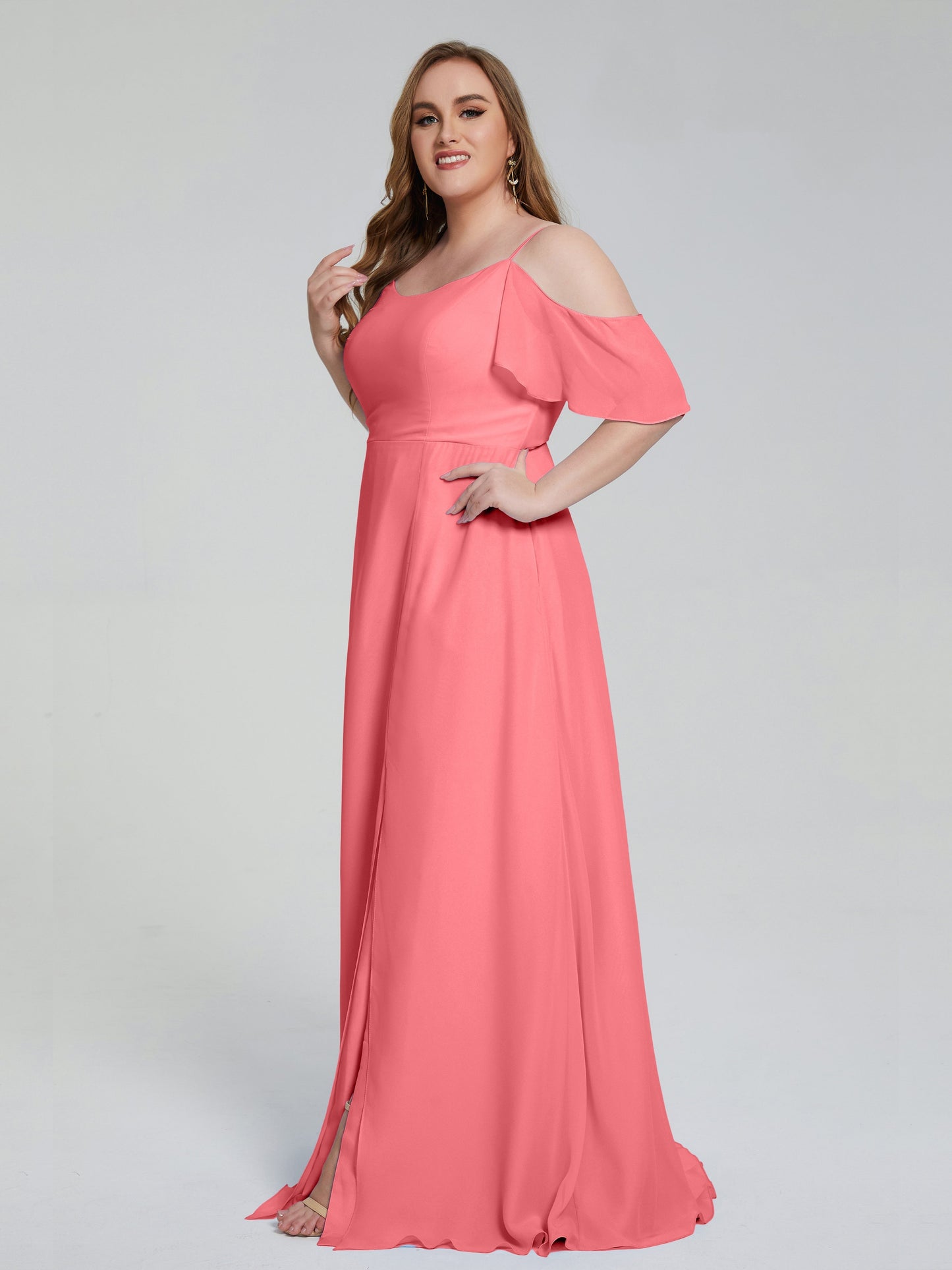 Eloise Off the Shoulder Plus Size Long Bridesmaid Dresses