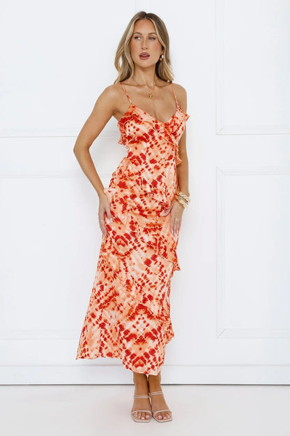 Lush Sophistication Maxi Dress Orange