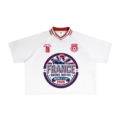 France x Bronx Native Contrast Collar Soccer Jersey product image 1 of 3 by Bronx Native