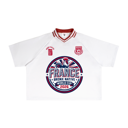 France x Bronx Native Contrast Collar Soccer Jersey product image 1 of 3 by Bronx Native