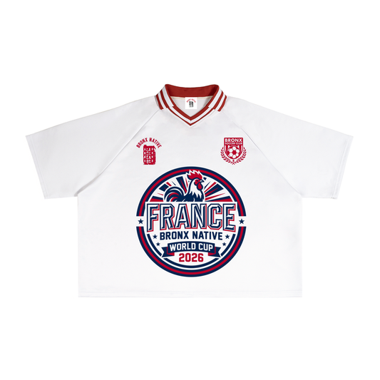 France x Bronx Native Contrast Collar Soccer Jersey product image 1 of 3 by Bronx Native