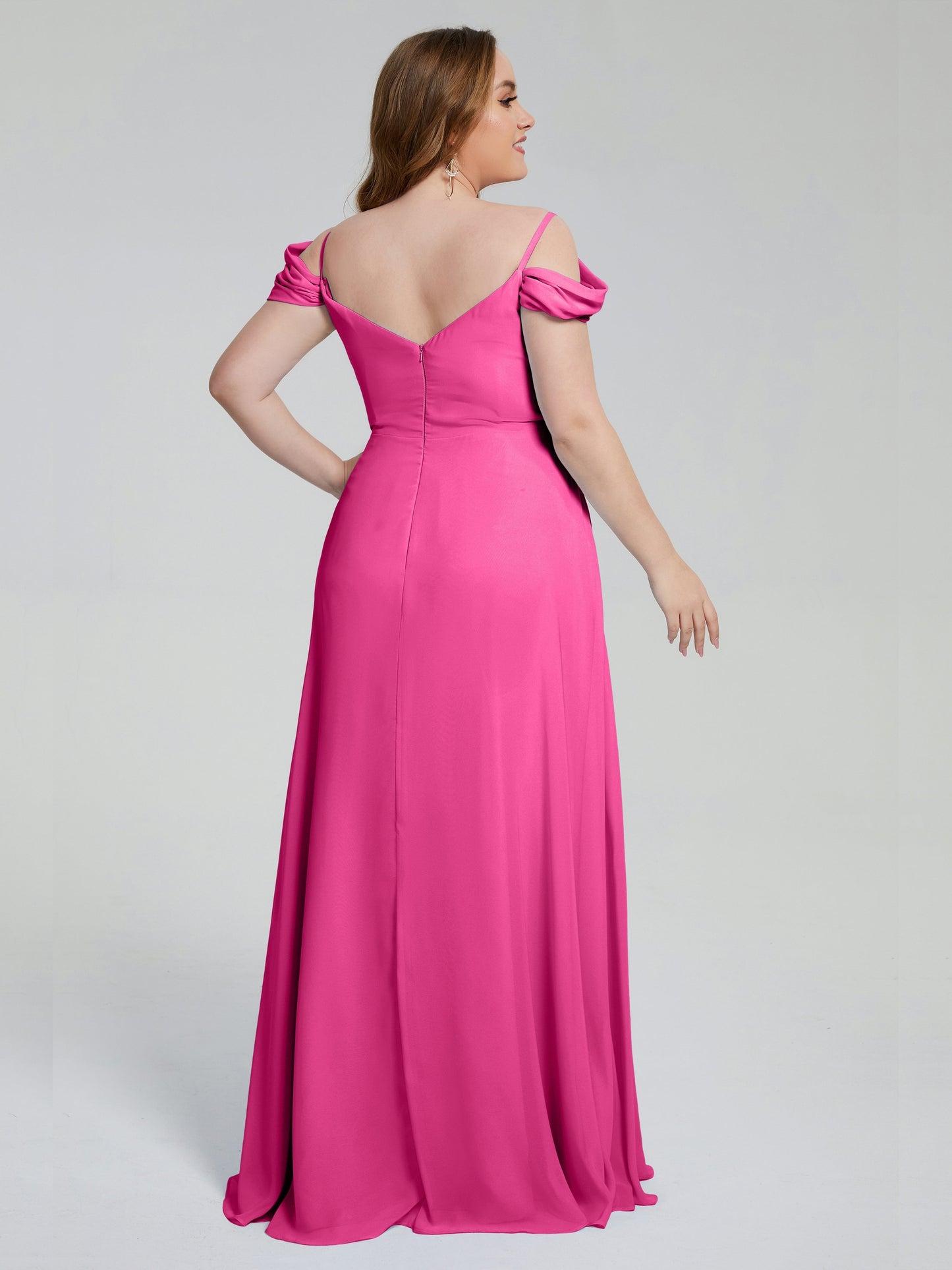 Gracie Detachable Straps Plus Size Long Bridesmaid Dresses