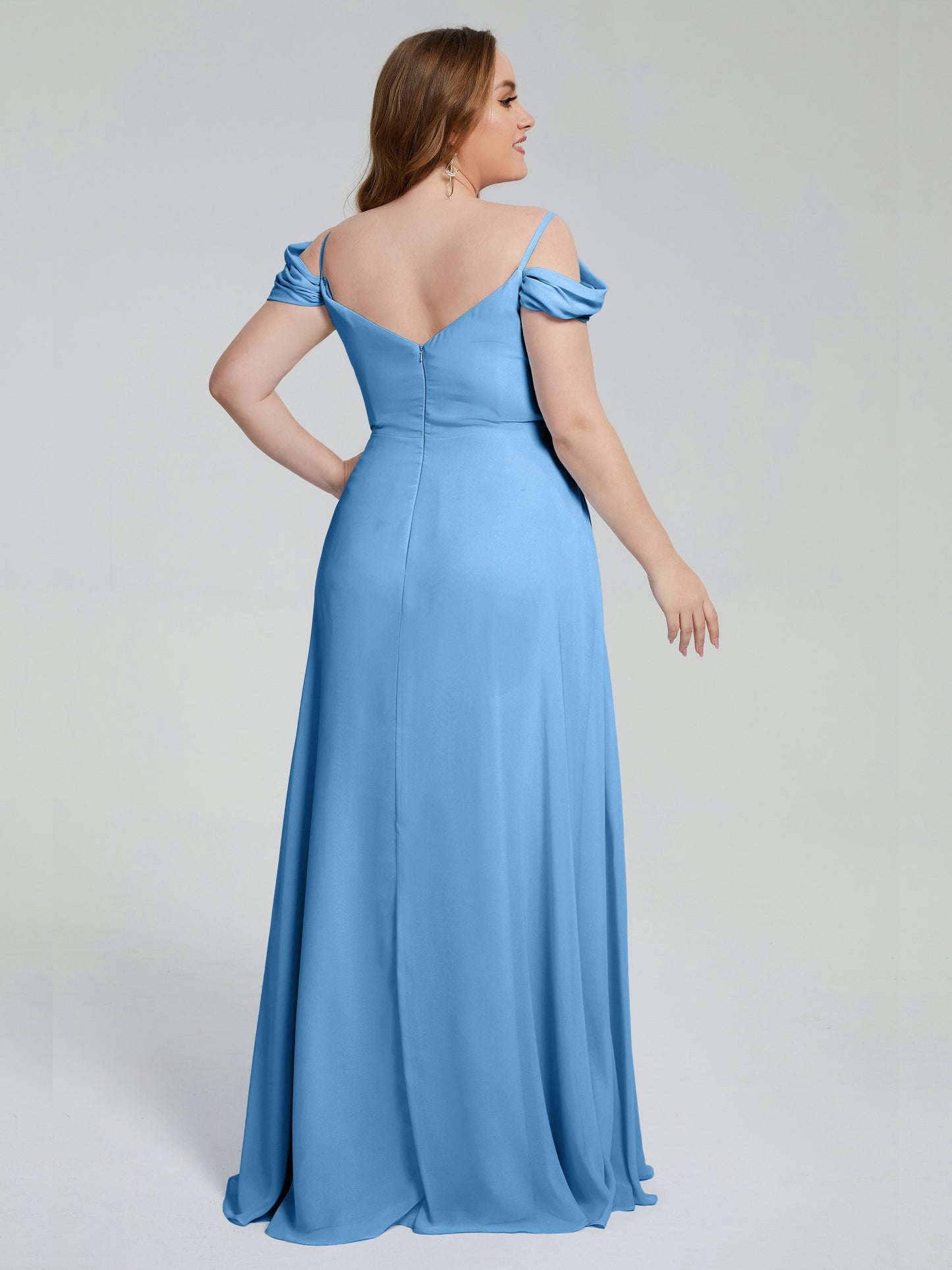 Gracie Detachable Straps Plus Size Long Bridesmaid Dresses