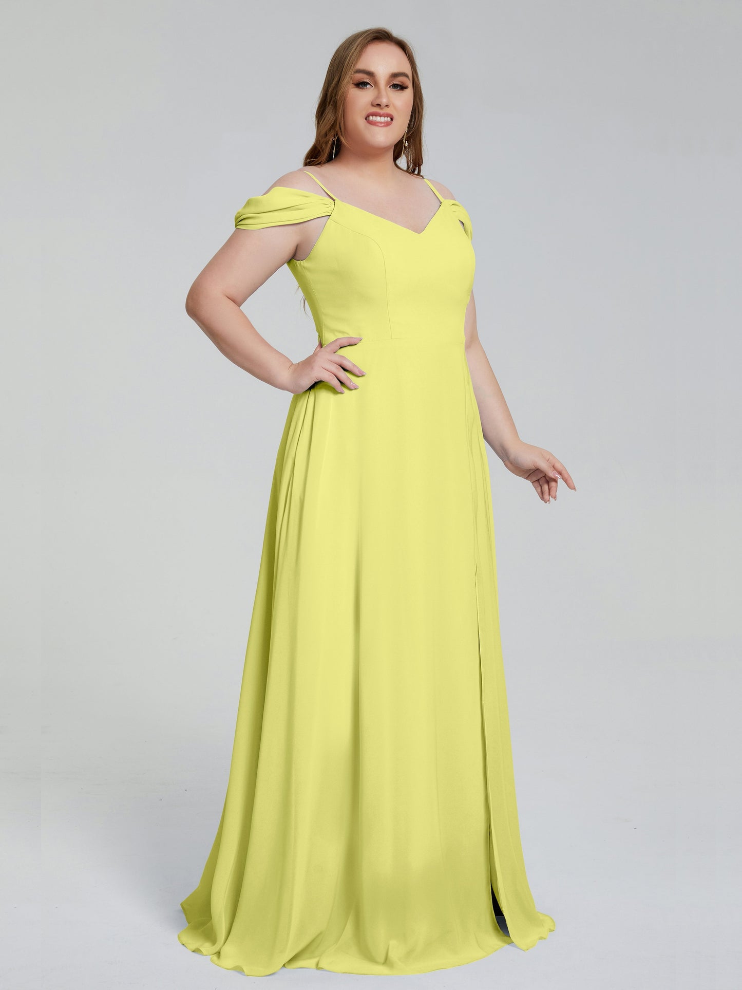 Gracie Detachable Straps Plus Size Long Bridesmaid Dresses