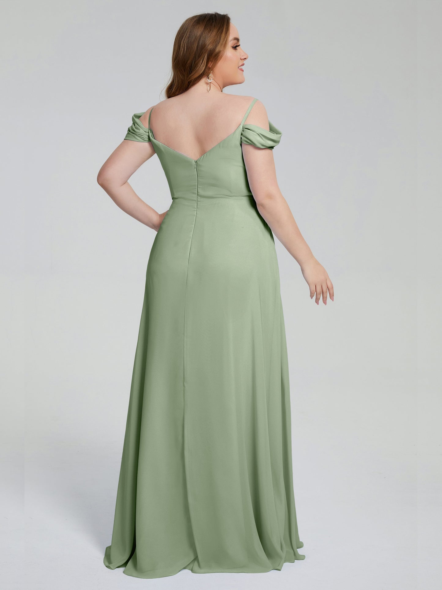 Gracie Detachable Straps Plus Size Long Bridesmaid Dresses