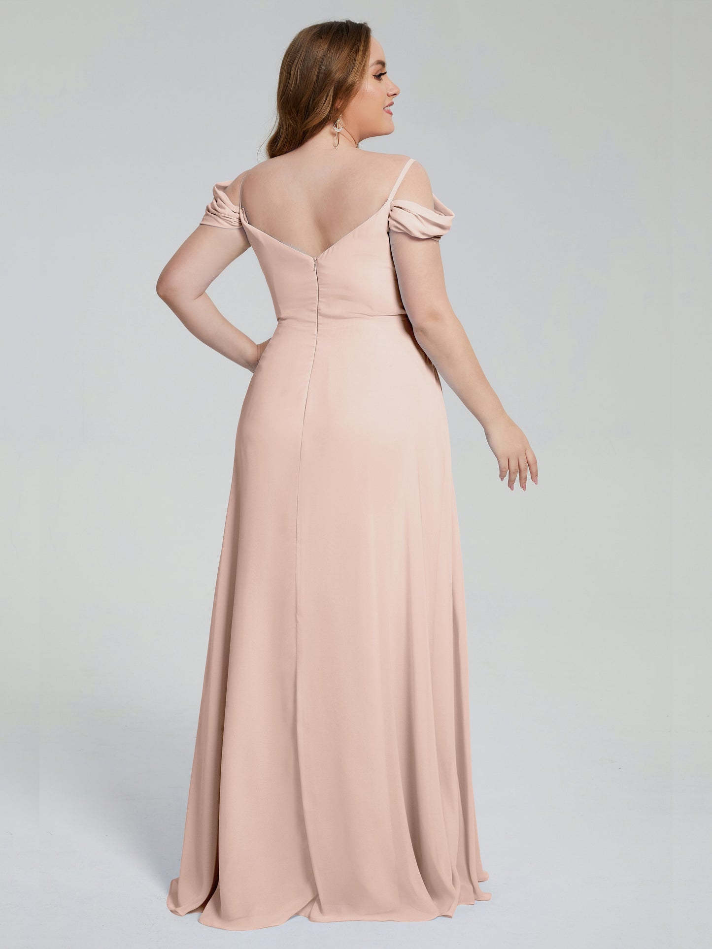 Gracie Detachable Straps Plus Size Long Bridesmaid Dresses