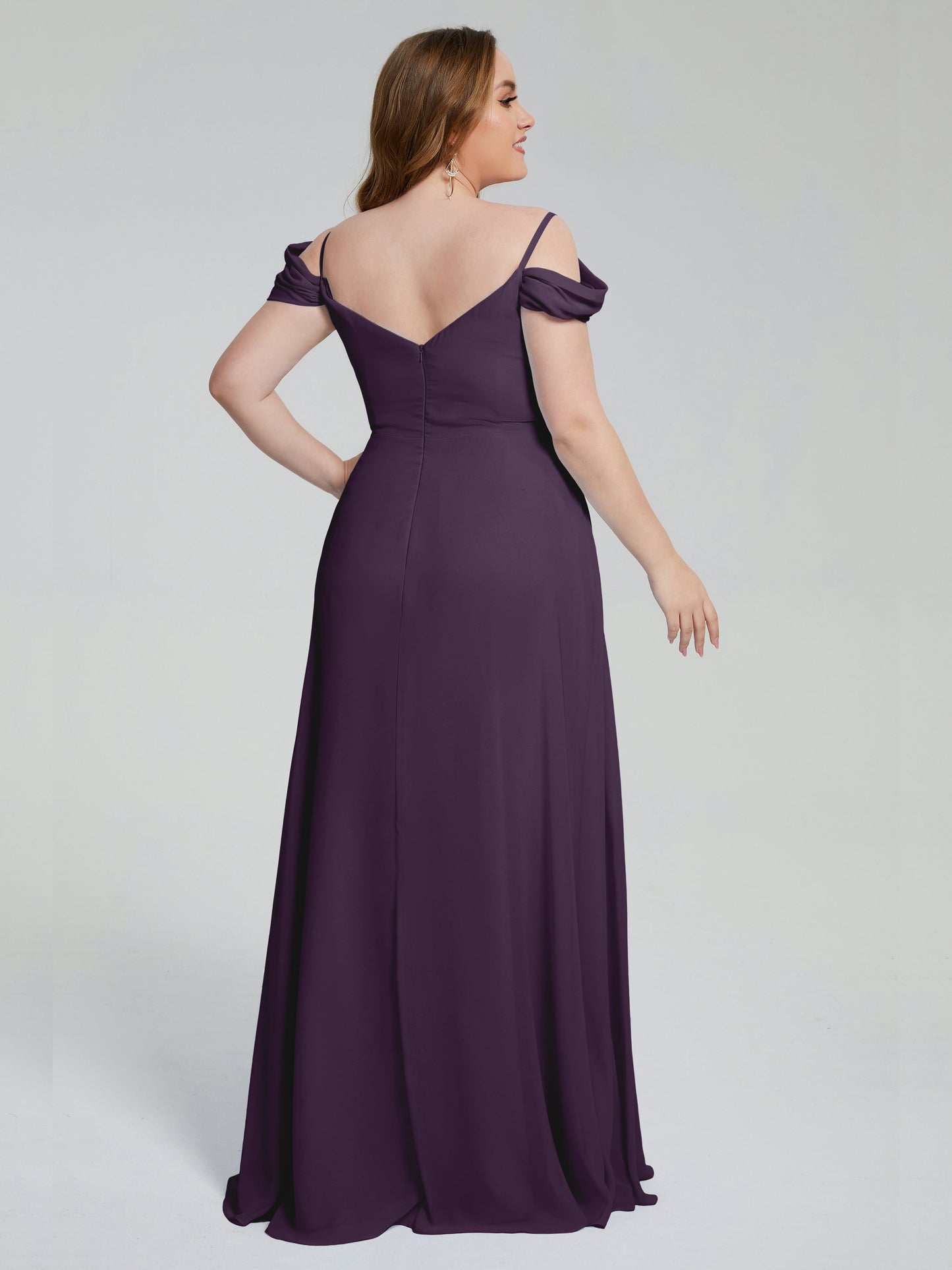 Gracie Detachable Straps Plus Size Long Bridesmaid Dresses