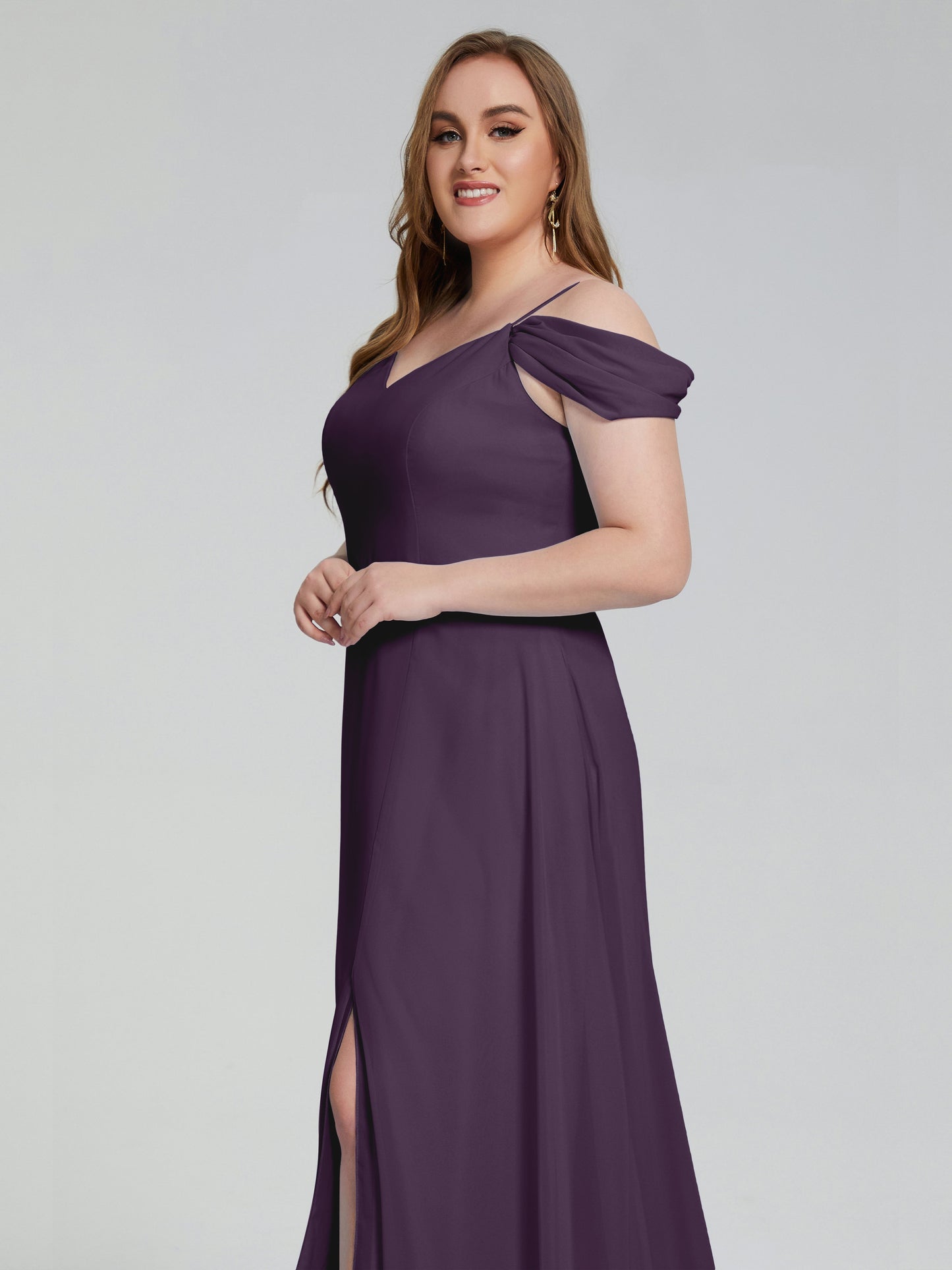 Gracie Detachable Straps Plus Size Long Bridesmaid Dresses