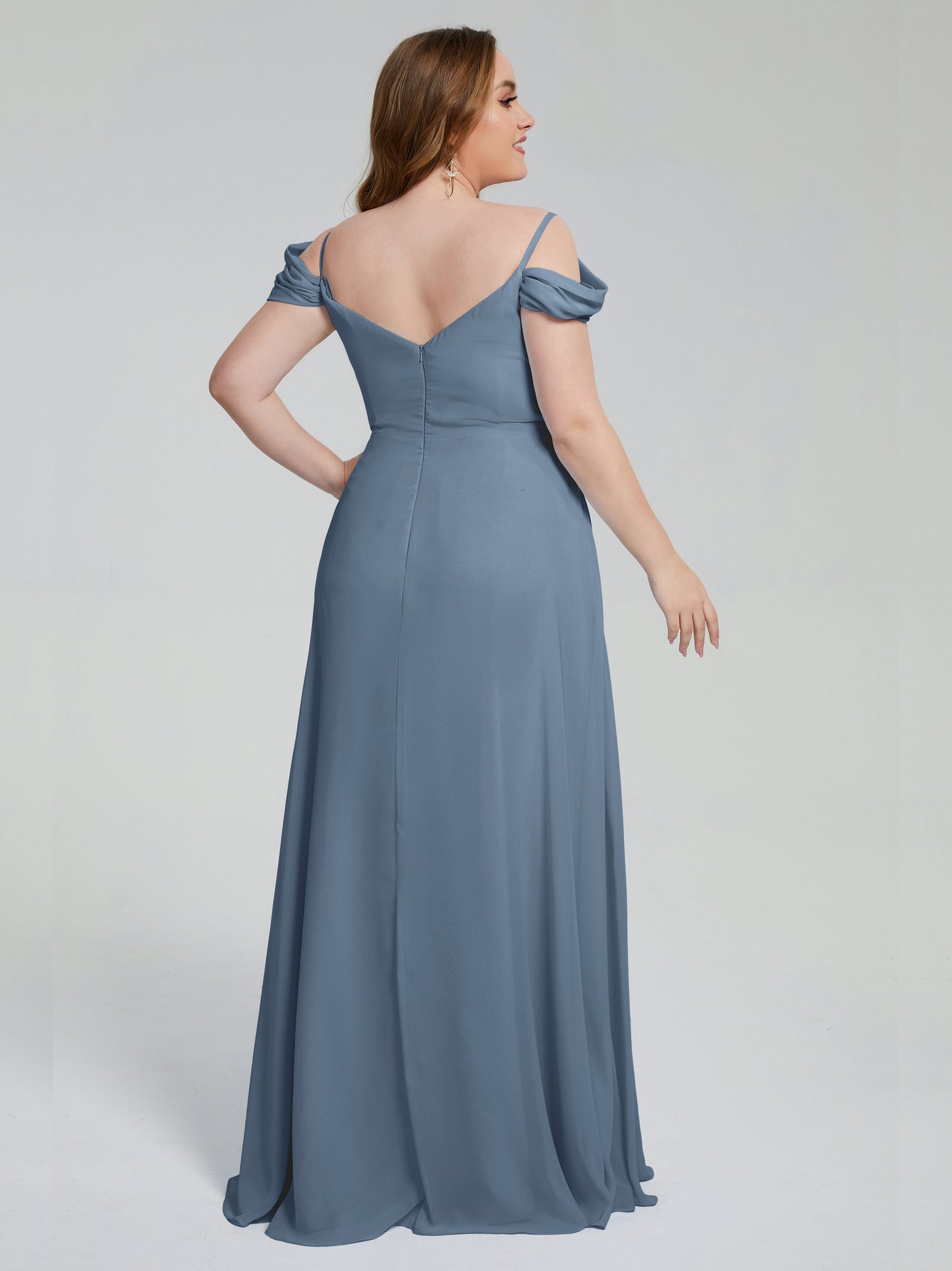 Gracie Detachable Straps Plus Size Long Bridesmaid Dresses