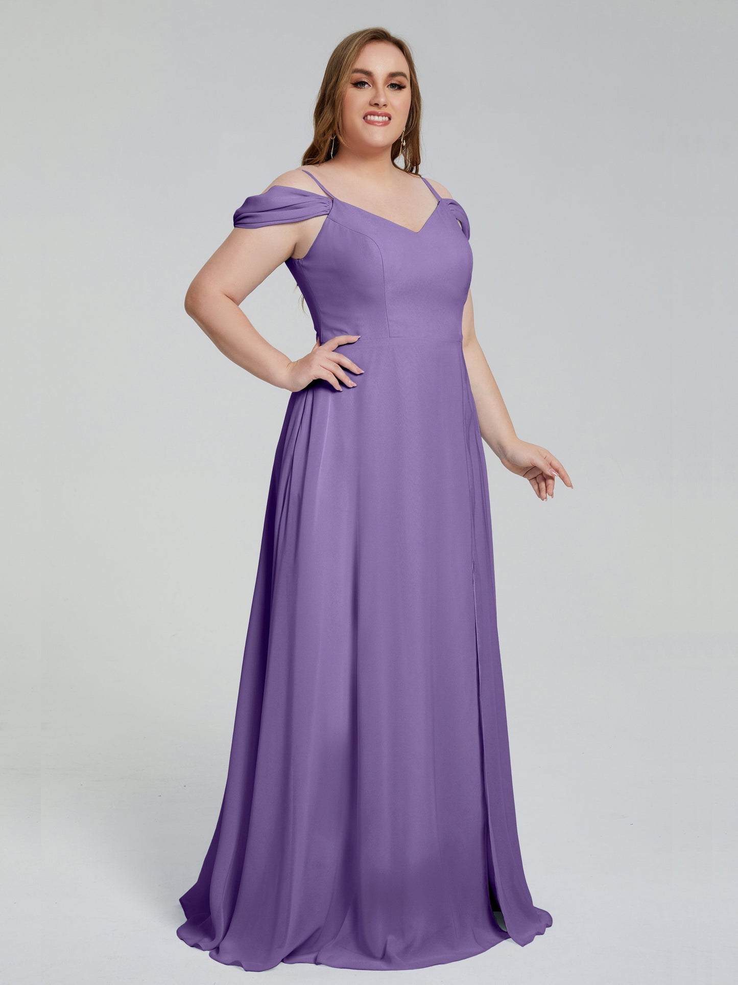 Gracie Detachable Straps Plus Size Long Bridesmaid Dresses