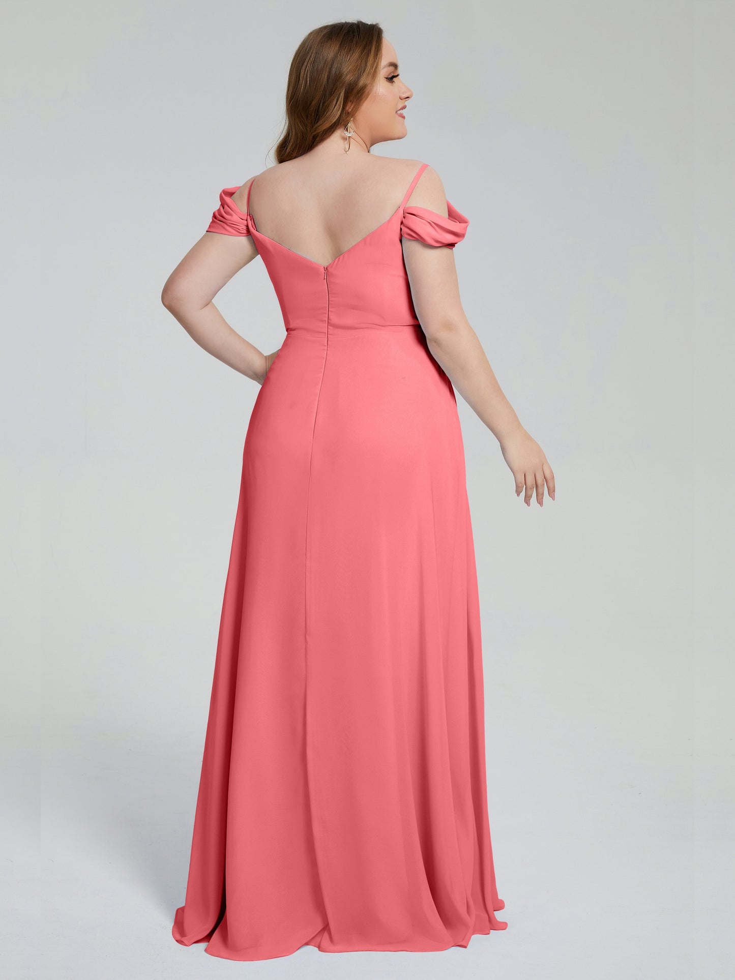 Gracie Detachable Straps Plus Size Long Bridesmaid Dresses