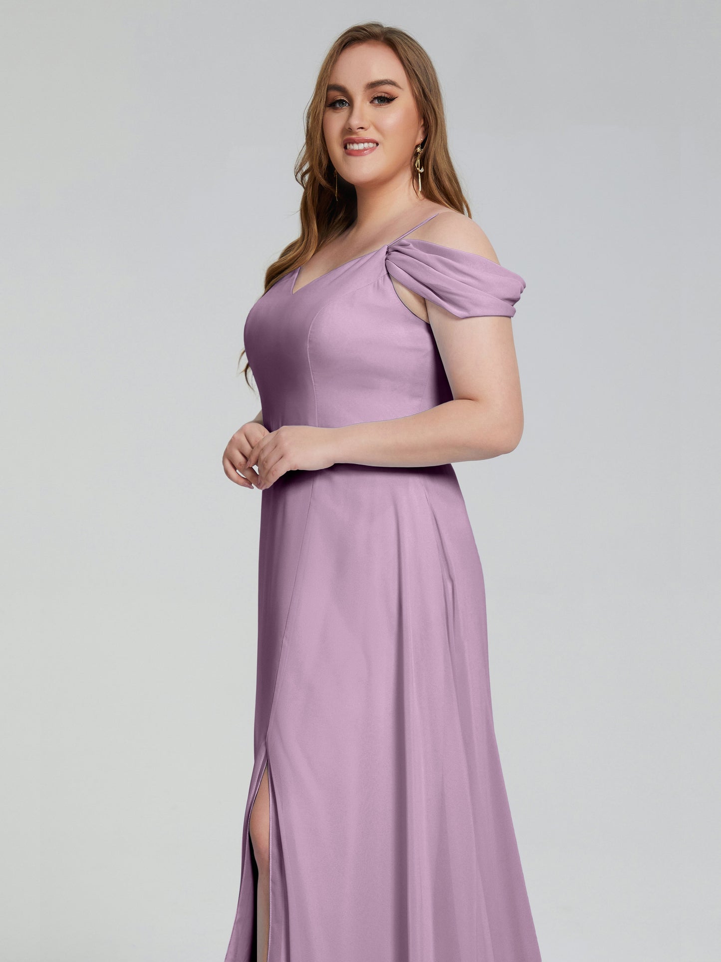 Gracie Detachable Straps Plus Size Long Bridesmaid Dresses