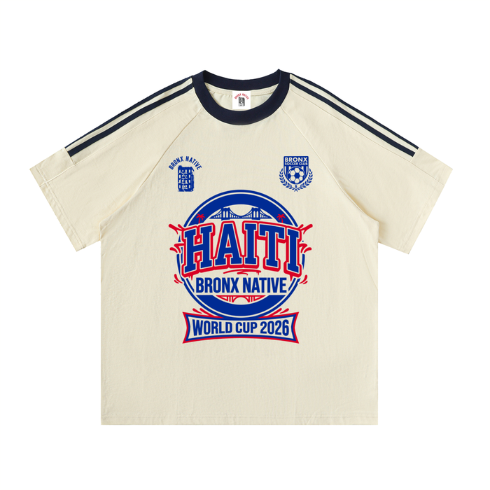 Haiti x Bronx Native Contrast Tape Crewneck Cotton Soccer T-Shirt product image 1 of 2 by Bronx Native