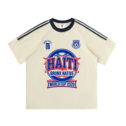 Haiti x Bronx Native Contrast Tape Crewneck Cotton Soccer T-Shirt product image 1 of 2 by Bronx Native