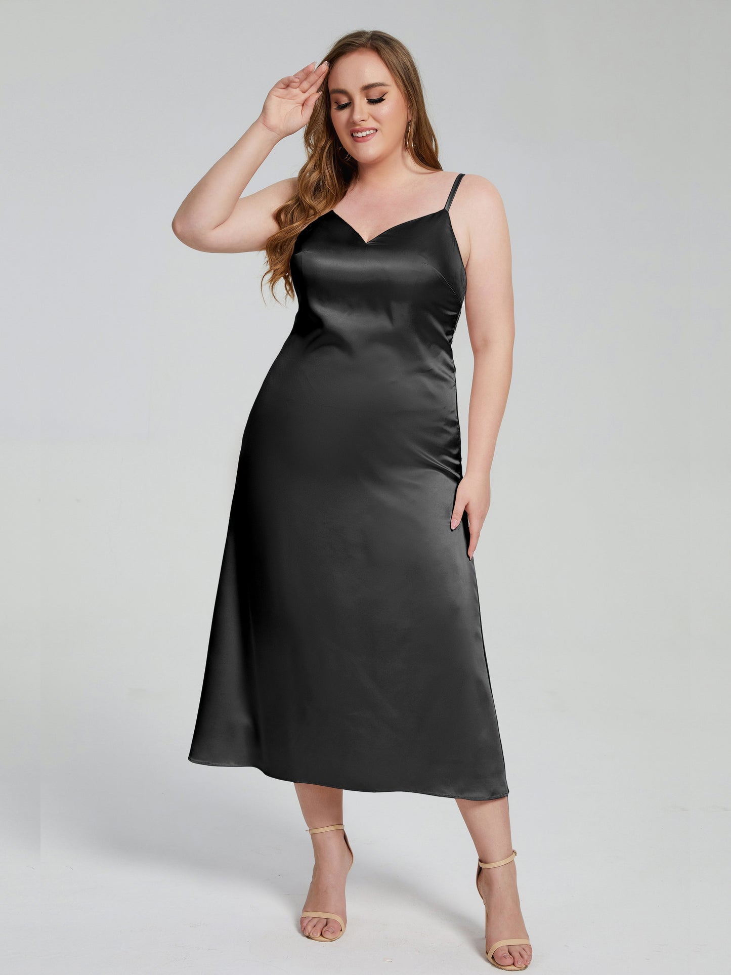 Harley Straps Plus Size Soft Satin Bridesmaid Dresses