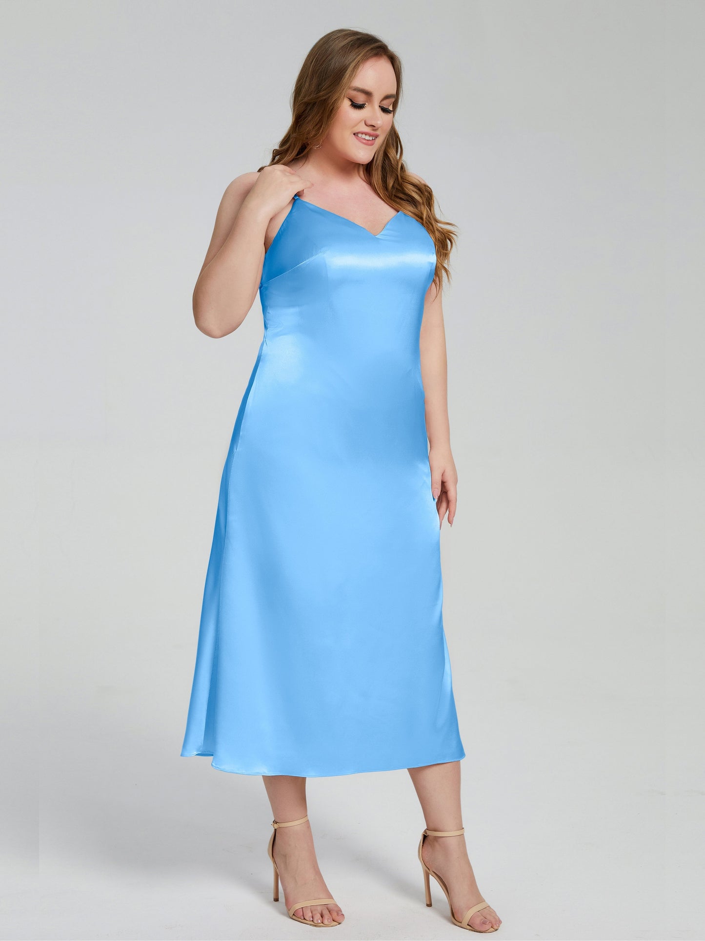 Harley Straps Plus Size Soft Satin Bridesmaid Dresses