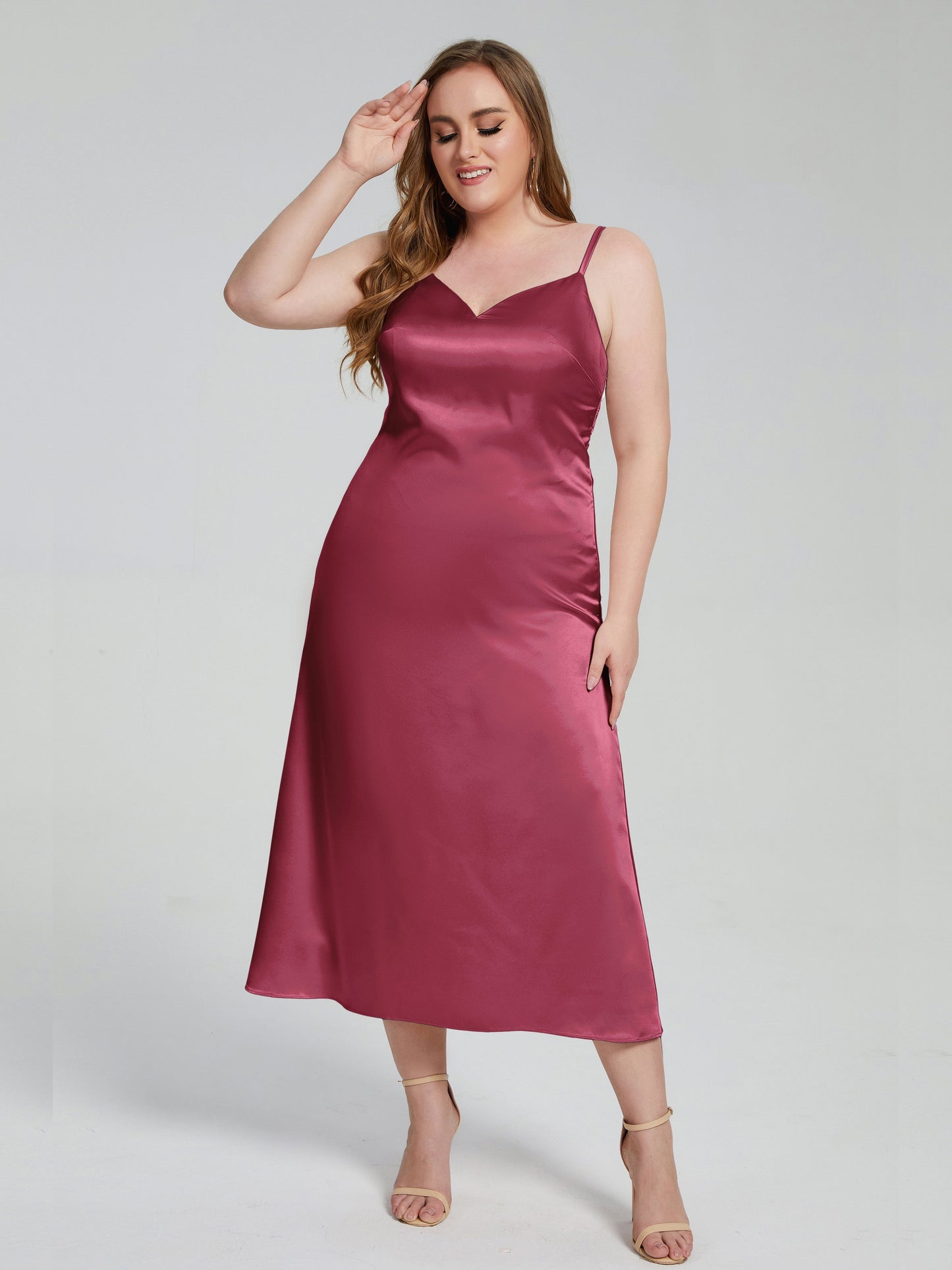 Harley Straps Plus Size Soft Satin Bridesmaid Dresses