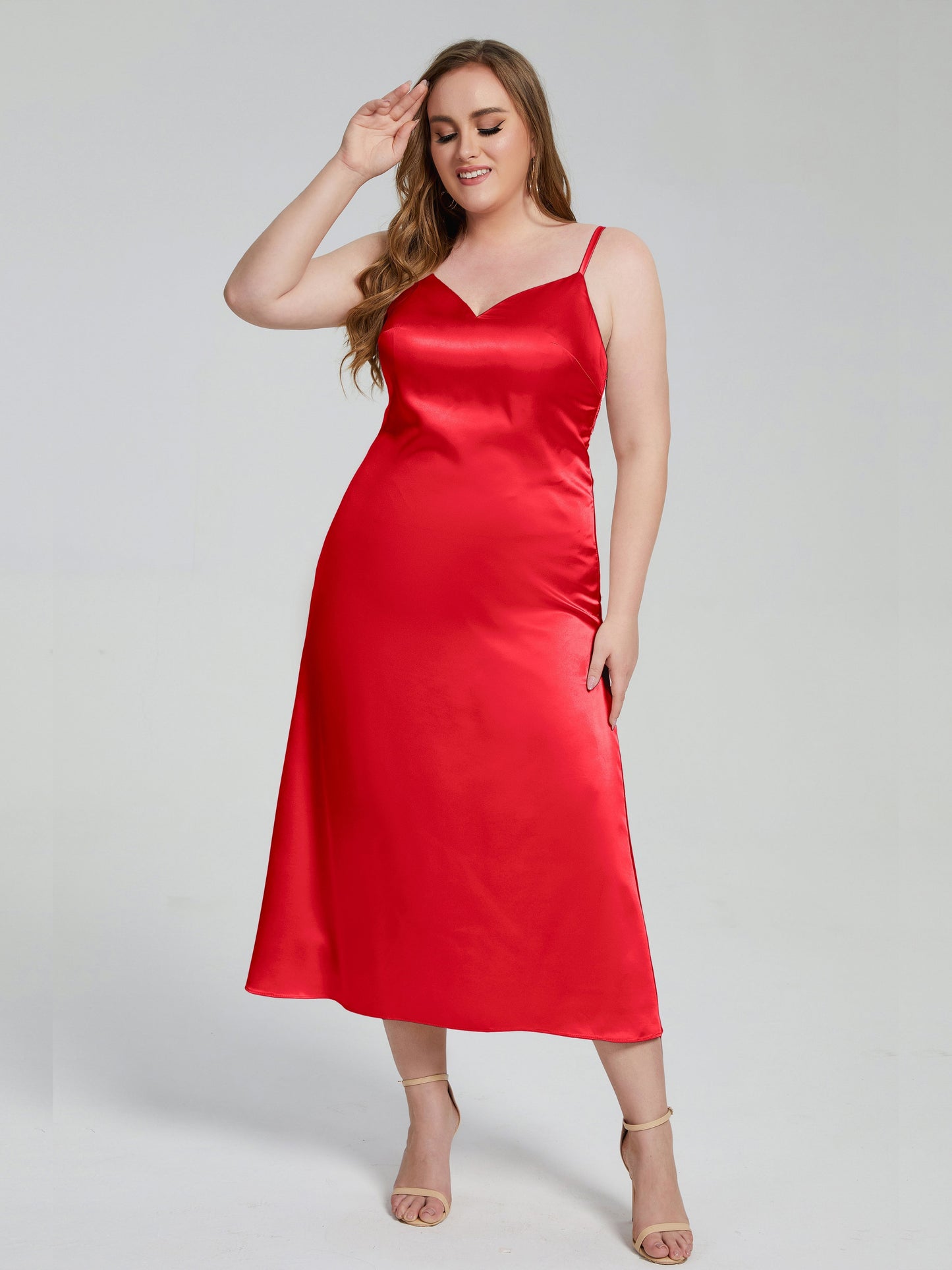 Harley Straps Plus Size Soft Satin Bridesmaid Dresses
