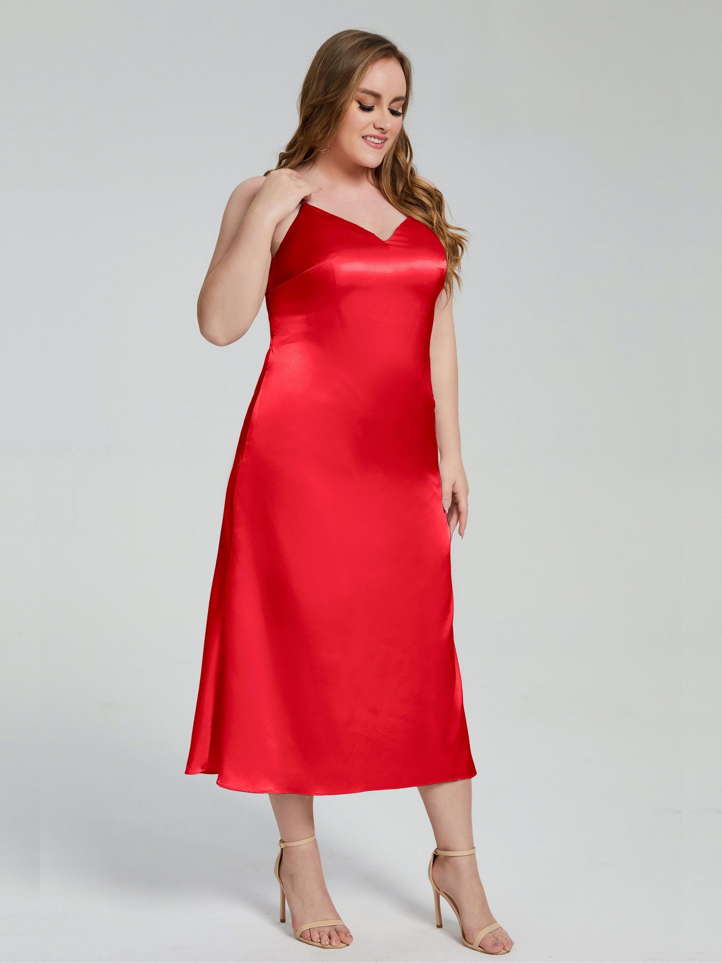 Harley Straps Plus Size Soft Satin Bridesmaid Dresses