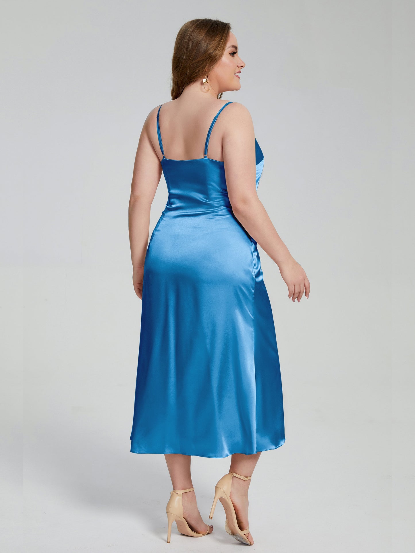 Harley Straps Plus Size Soft Satin Bridesmaid Dresses