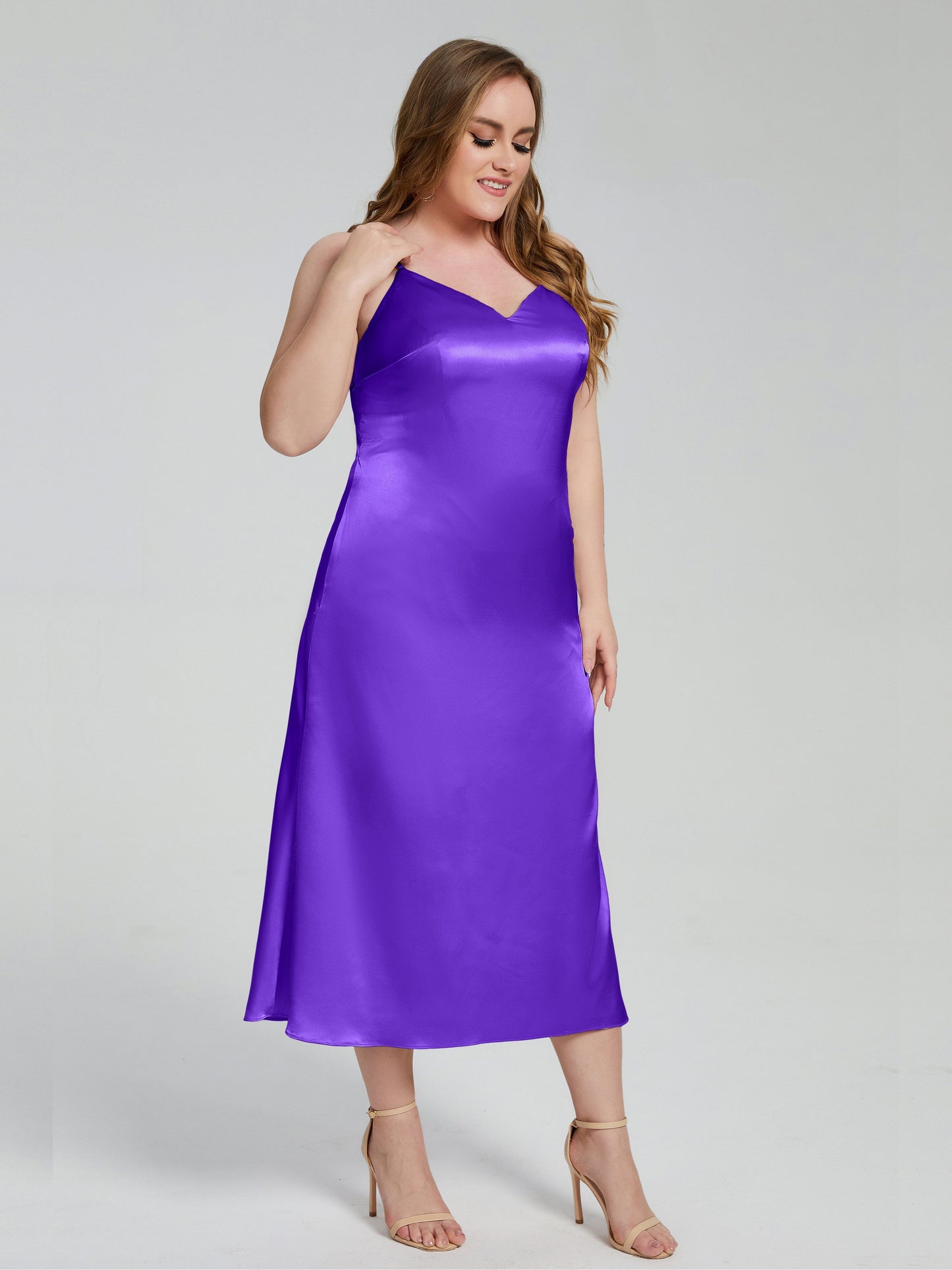 Harley Straps Plus Size Soft Satin Bridesmaid Dresses