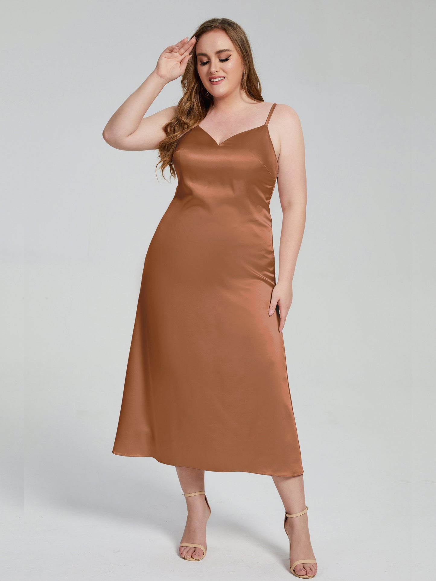 Harley Straps Plus Size Soft Satin Bridesmaid Dresses