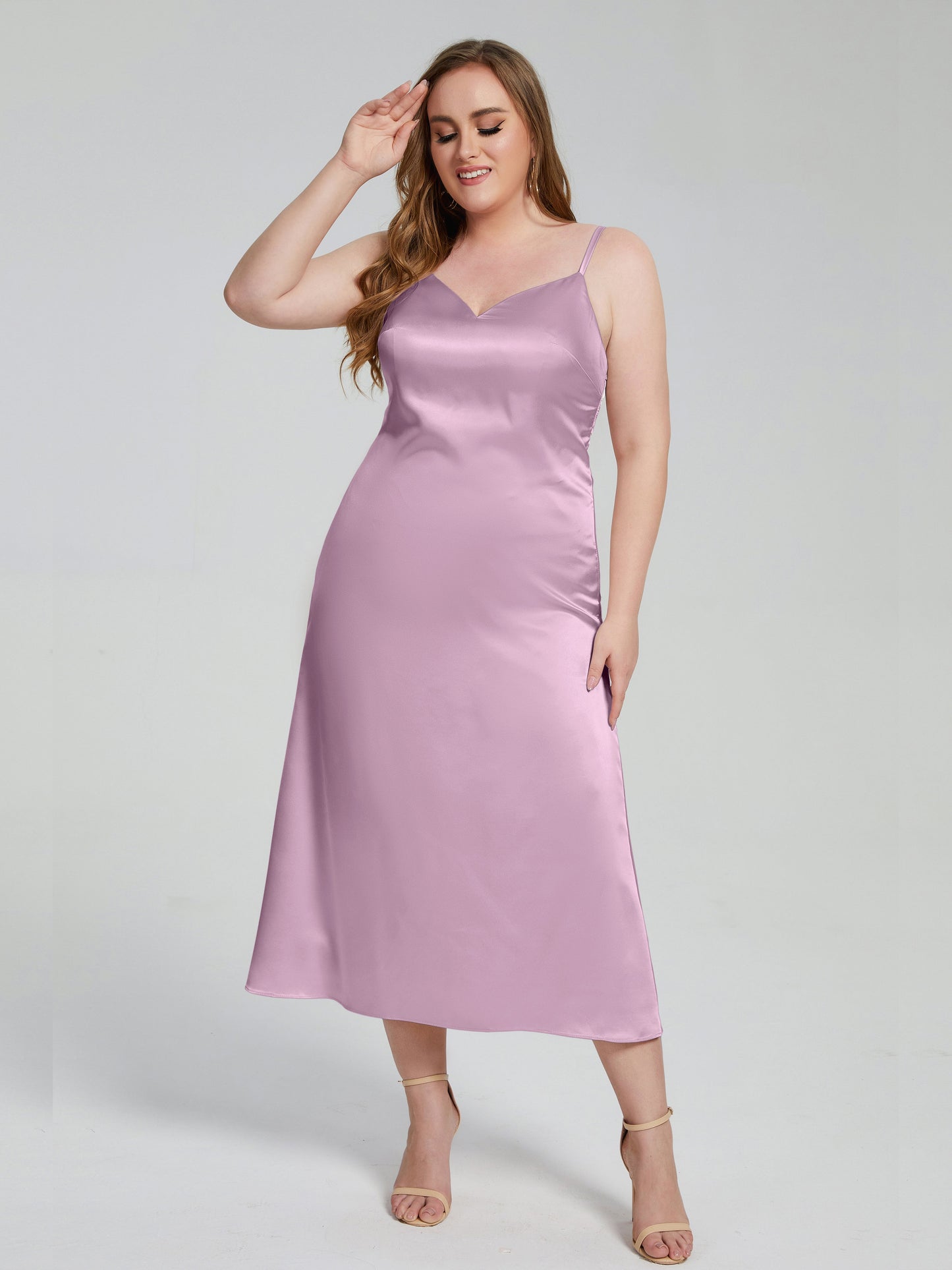 Harley Straps Plus Size Soft Satin Bridesmaid Dresses