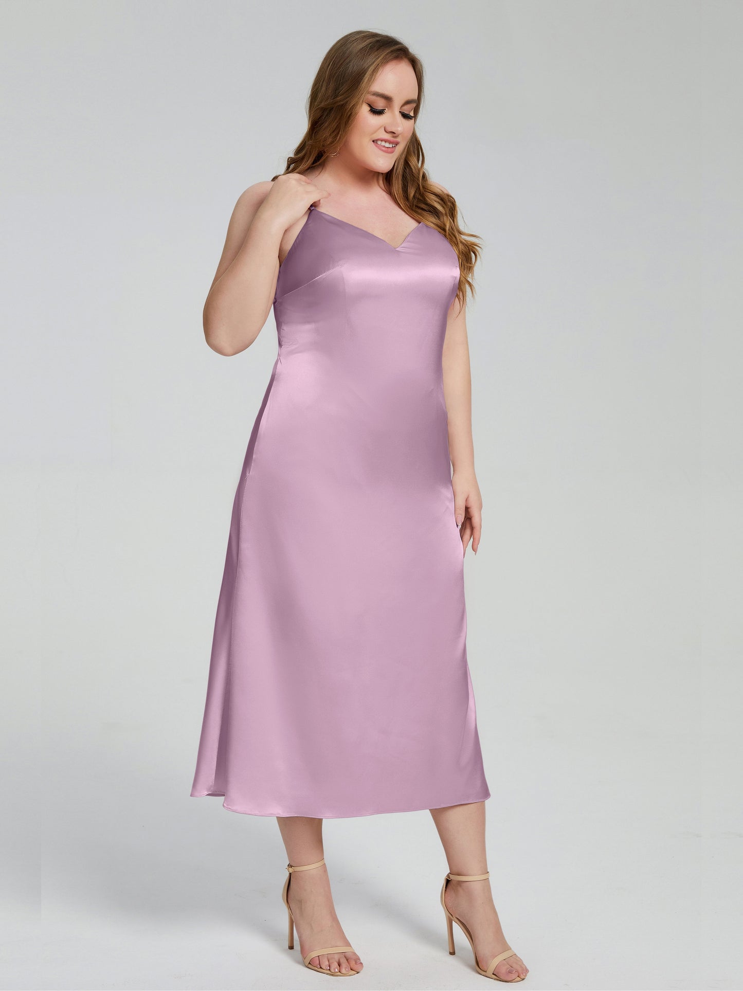 Harley Straps Plus Size Soft Satin Bridesmaid Dresses