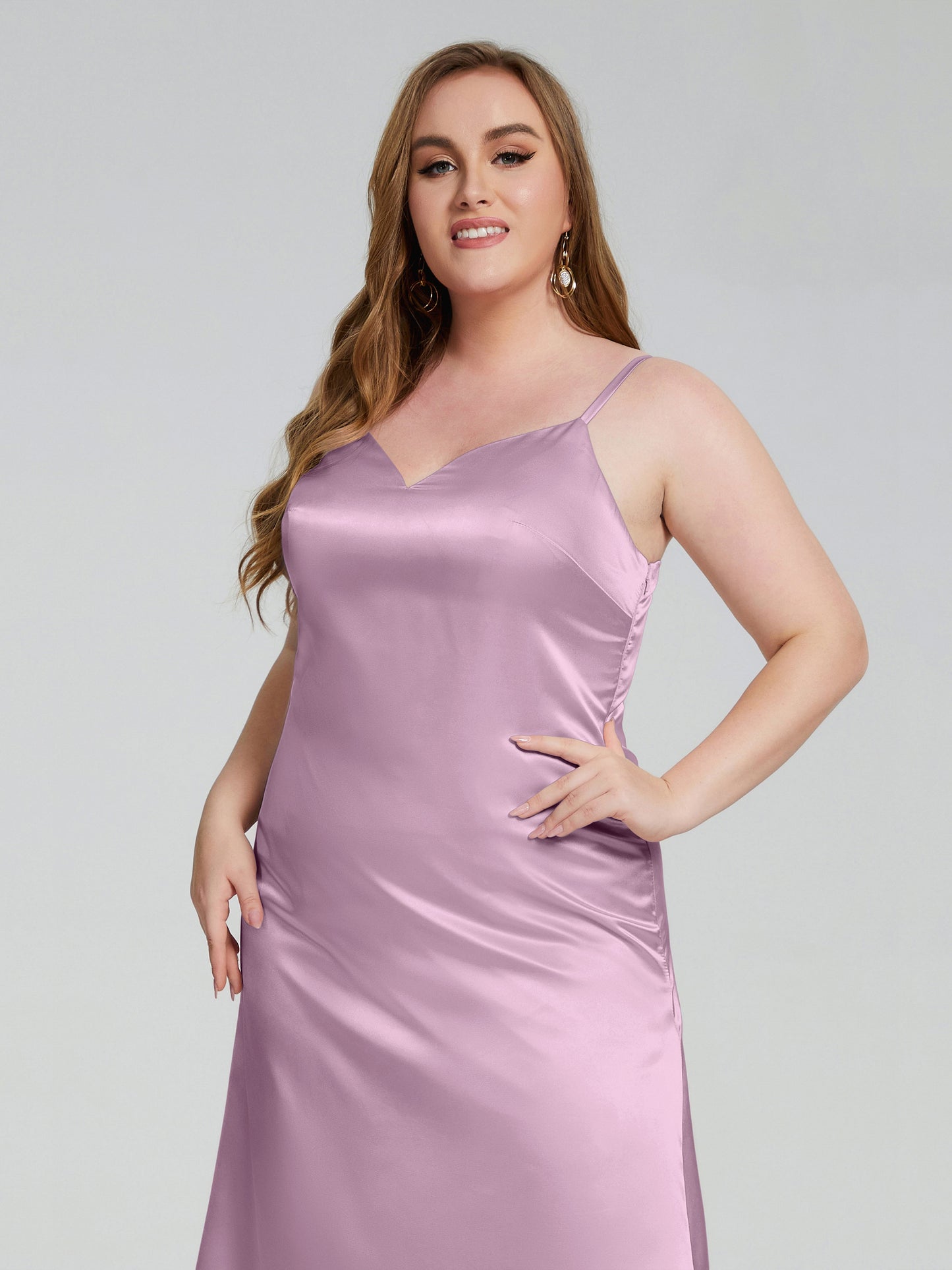 Harley Straps Plus Size Soft Satin Bridesmaid Dresses