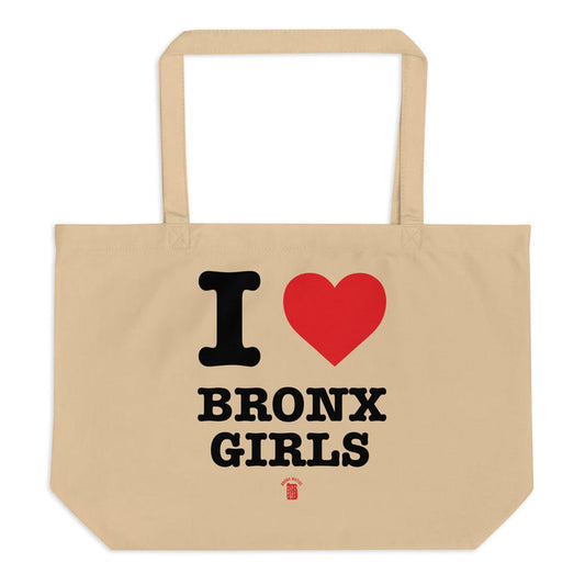I Love Bronx Girls Large Organic Tote Bag by Bronx Native