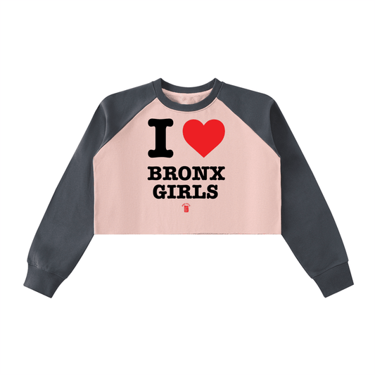 Sweatshirt with 'I ❤️ Bronx Girls' text on a white background