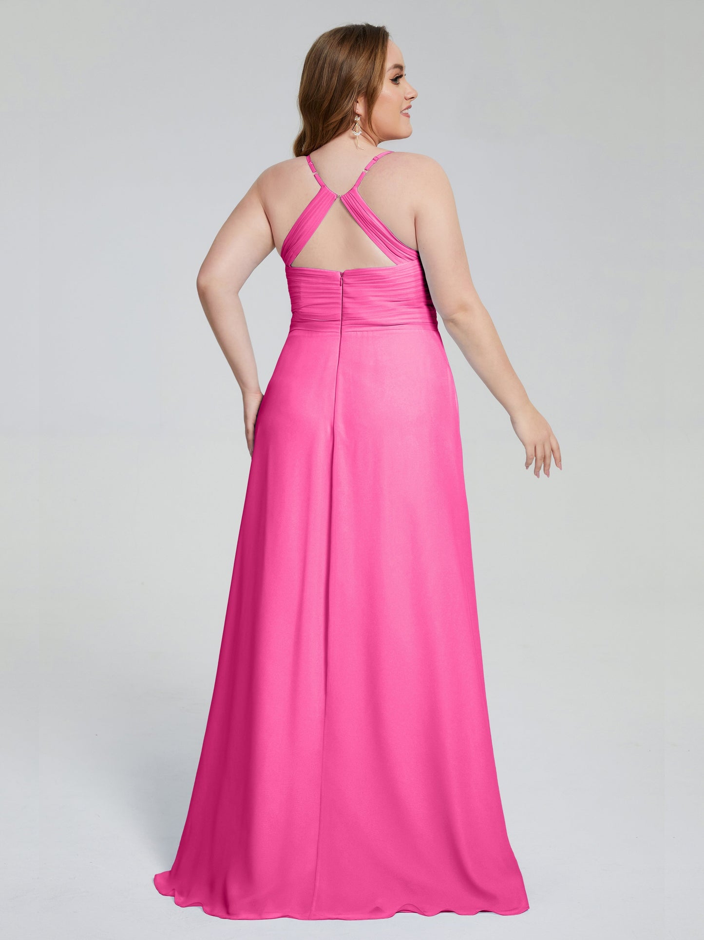 Julianna Modest Spaghetti Straps Plus Size Bridesmaid Dresses