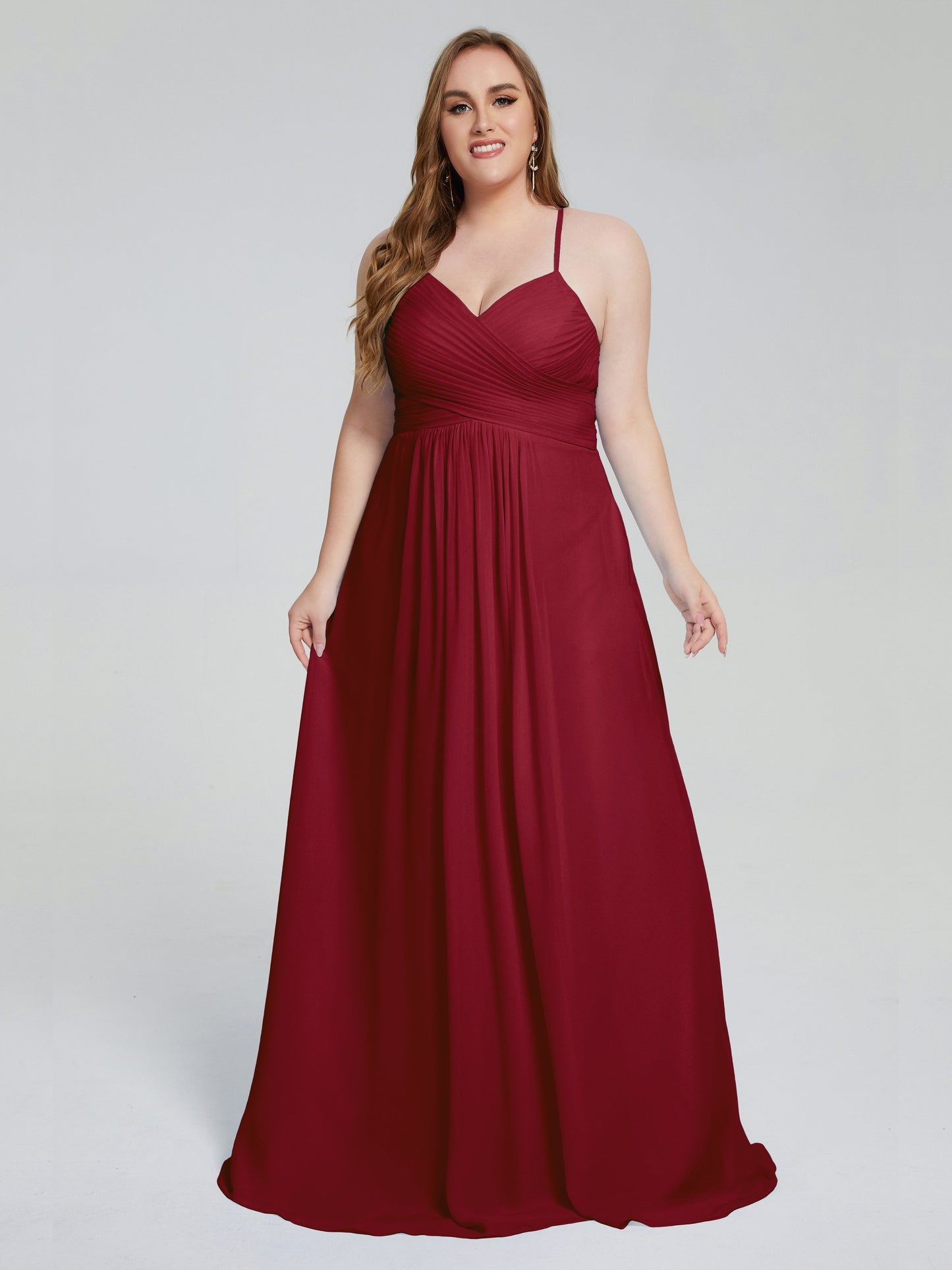 Julianna Modest Spaghetti Straps Plus Size Bridesmaid Dresses