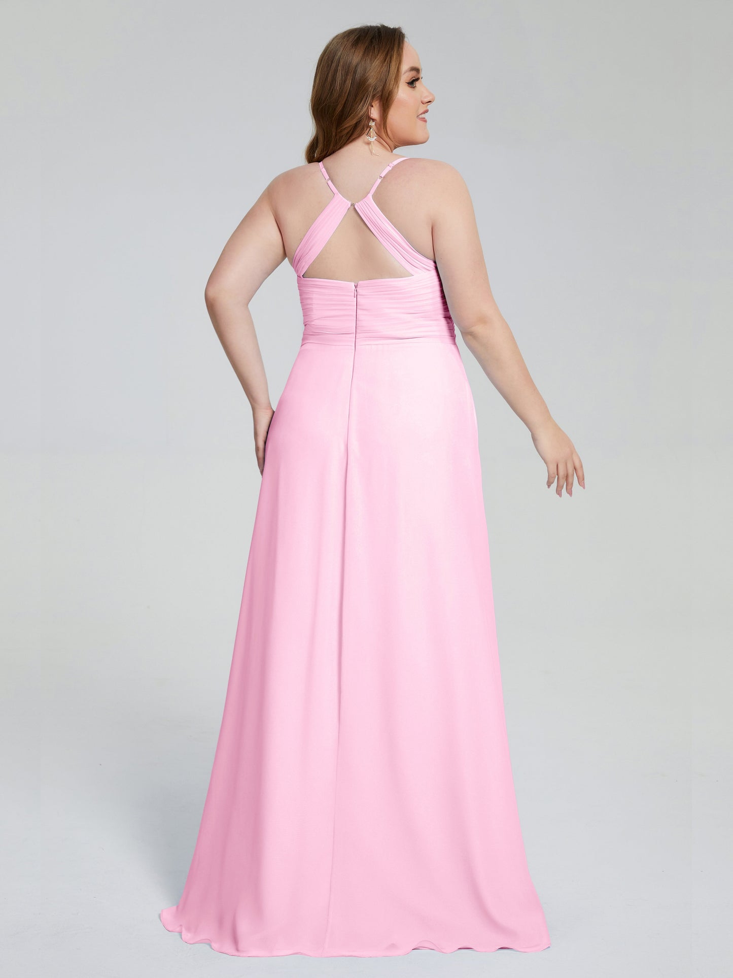 Julianna Modest Spaghetti Straps Plus Size Bridesmaid Dresses